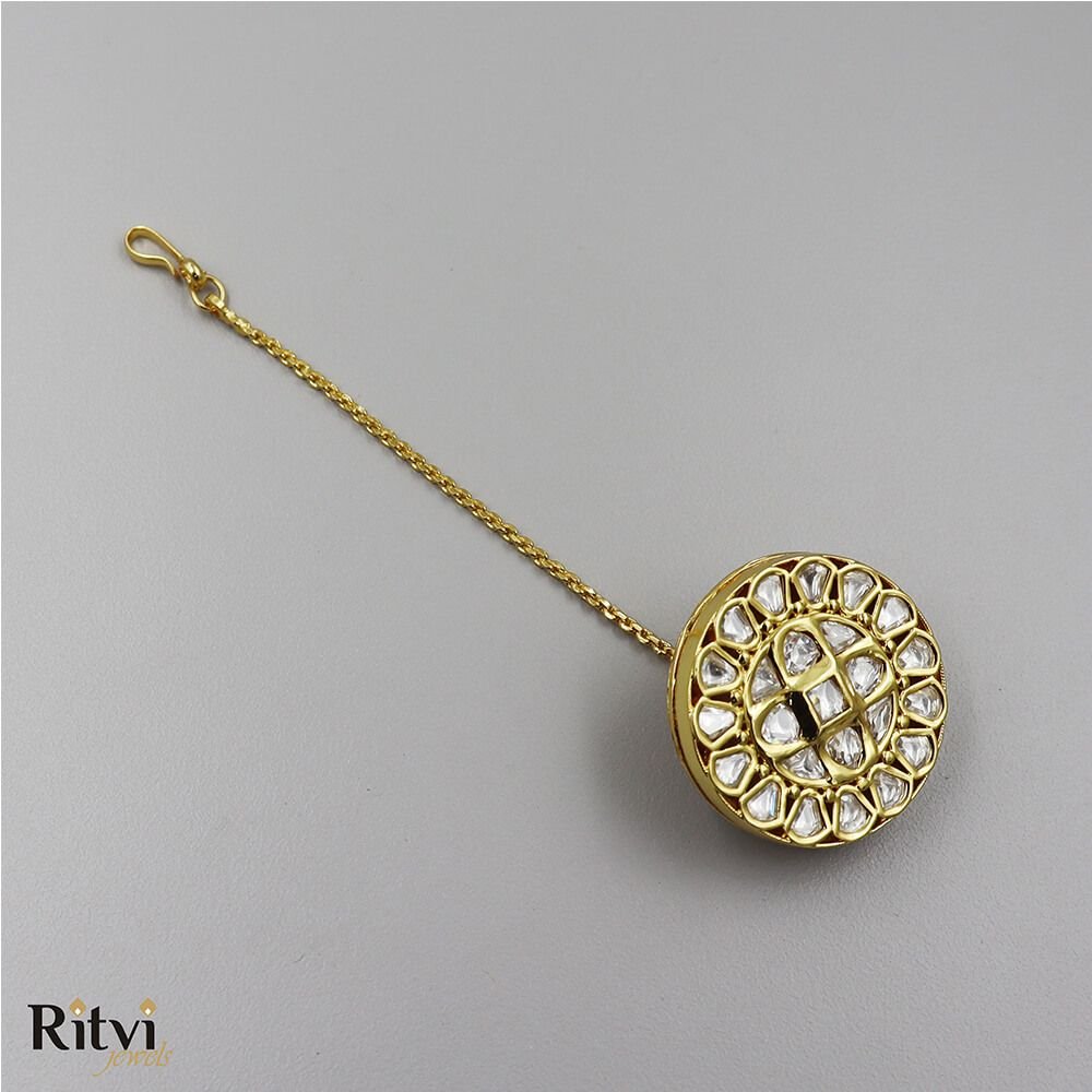 Ritvi-Ridhi-Kundan-Gold-BorlaBor-1.jpg Ritvi Ridhi Kundan Gold Borla/Bor - Image 1