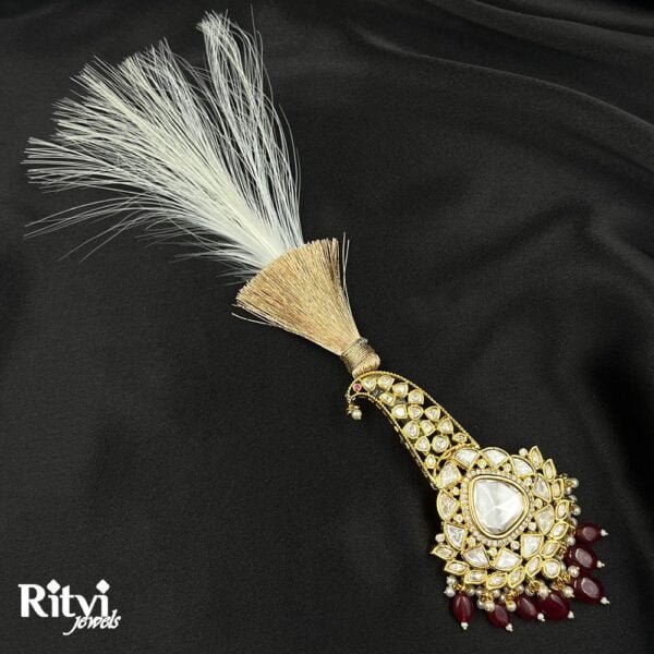 Shubh Gold Finished Ruby Kundan Kalgi