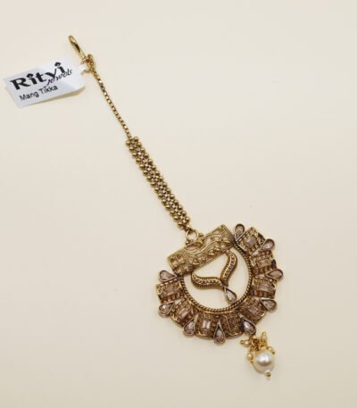 Swastika Rajwada Gold Maang Tikka