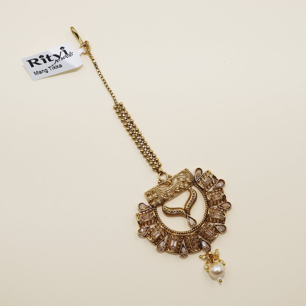 Swastika Rajwada Gold Maang Tikka (3) Swastika Rajwada Gold Maang Tikka