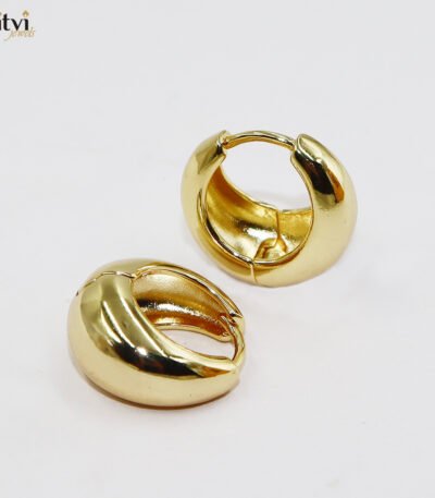 Golden Crescent Huggie Hoops