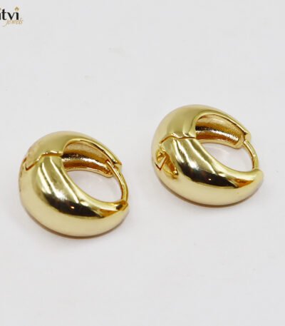 Golden Crescent Huggie Hoops