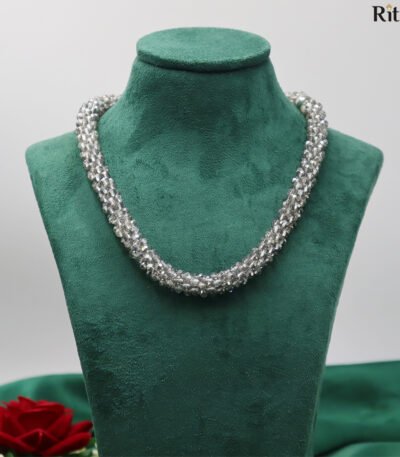 Zaria Silver Crystal Necklace