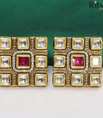 Regal Ruby Square Studs