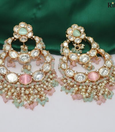 Pastel Kundan Bloom Chandbalis