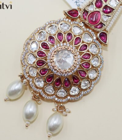 Royal Ruby Pearl Kundan Kalgi